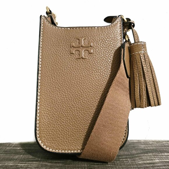 NWOT Tory Burch Beige Thea Leather Cellphone Crossbody - Picture 5 of 9